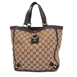 Gucci-Bolsa tote de lona marrom Gucci-Marrom