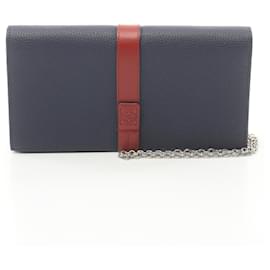 Loewe-Bolsa de ombro Loewe Wallet on Chain-Bordeaux,Azul marinho