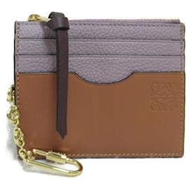 Loewe-Loewe Leather Business Card Case-Brown,Purple