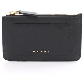 Marni Black Leather Coin Purse Black
