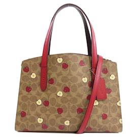 Coach-Coach 88251 Handtasche mit Apfelmuster Signatur-Braun