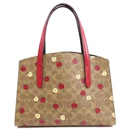 Coach-Coach 88251 Handtasche mit Apfelmuster Signatur-Braun