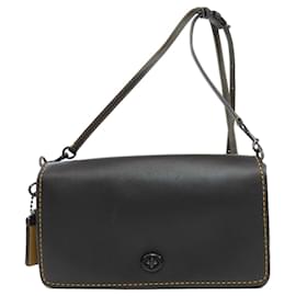 Coach-Bolsa de ombro de couro Coach-Preto