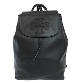 Tory Burch-Tory Burch Black Leather Backpack-Black