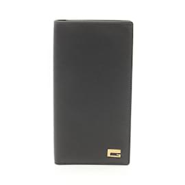 Gucci-Gucci Black Leather Bi-Fold Wallet-Black