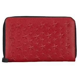 Jimmy Choo-Carteira bi-fold Jimmy Choo Star em couro vermelho-Vermelho