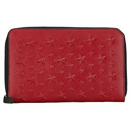 Portefeuille bi-fold Jimmy Choo Star en cuir rouge Rouge