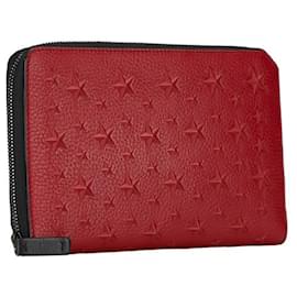 Jimmy Choo-Carteira bi-fold Jimmy Choo Star em couro vermelho-Vermelho