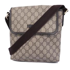 Gucci-Gucci Schultertasche GG Supreme 223666-Braun