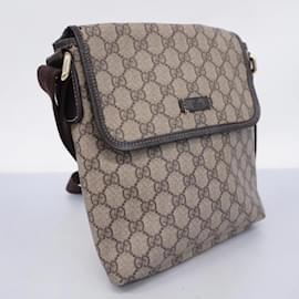 Gucci-Gucci Schultertasche GG Supreme 223666-Braun