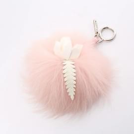 Fendi-Fendi Pink Fur Handbag Charm-Pink