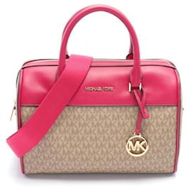 Michael Kors-Bolsa de mão Jet Set da Michael Kors-Rosa,Bege