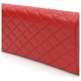 Dolce & Gabbana-Dolce & Gabbana Red Leather Bi-fold Long Wallet-Red