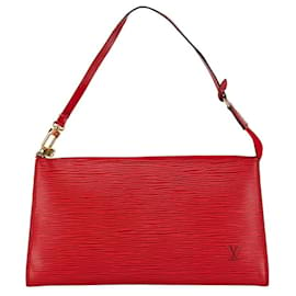 Louis Vuitton-Louis Vuitton Epi Pochette Accessory Pouch Handbag-Red