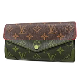 Louis Vuitton-Louis Vuitton Long Wallet Monogram Portefeuille Sarah Retiro-Brown,Fuschia
