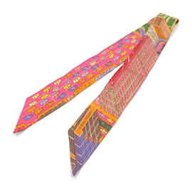 Hermès-Hermes Twilly Scarf in Multicolor Silk-Multiple colors