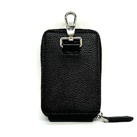 Burberry-Burberry TB Leather Wallet/Coin Case Strap in Black-Black