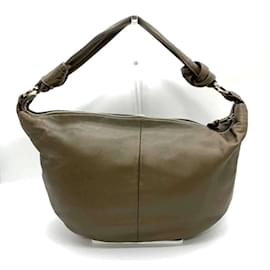 Loewe-Bolsa de Ombro Hobo Loewe em Couro Nappa Caqui-Caqui