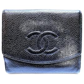 Chanel-Chanel Coco Mark Bi-fold Wallet-Black