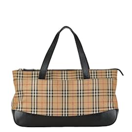 Burberry-Sac à main tote Burberry Nova Check Shadow Horse-Noir,Beige