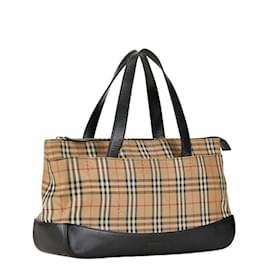 Burberry-Sac à main tote Burberry Nova Check Shadow Horse-Noir,Beige