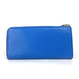 Salvatore Ferragamo-Salvatore Ferragamo Blue Leather Long Wallet-Blue