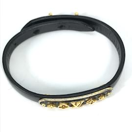 Louis Vuitton-Bracelet en cuir noir Louis Vuitton M8025F-Noir