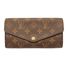 Louis Vuitton-Louis Vuitton Monogram Portefeuille Sarah Wallet-Brown,Monogram