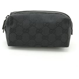 Gucci-Gucci GG Canvas Pouch-Black