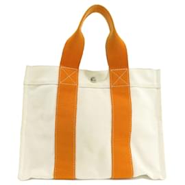 Hermès-Sac à main Hermes Bora-Blanc,Orange