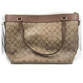 Coach-COACH Signature Tyler Bag F58286-Brown