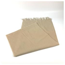 Louis Vuitton-Louis Vuitton Beige Fringe Scarf-Beige