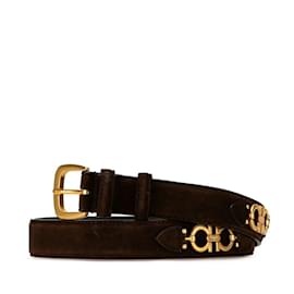 Salvatore Ferragamo-Salvatore Ferragamo Gancini Belt-Brown,Golden