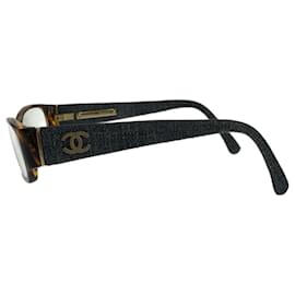 Chanel-Chanel Eyeglasses Denim Coco Mark 3169-A-Brown,Black