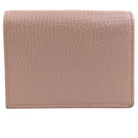 Gucci-Carteira bi-fold Gucci em couro bege-Bege