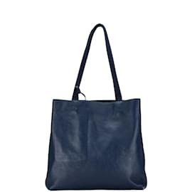 Prada-Prada blaue Leder- und Nylon-Tote-Tasche-Blau