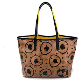 MCM-Bolsa de ombro de couro marrom MCM-Marrom