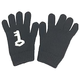 Prada Black Wool Gloves Black