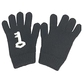 Prada-Prada Black Wool Gloves-Black