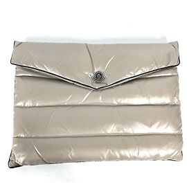 Moncler Gray Cloth Clutch Bag Brown
