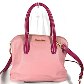 Miu Miu-Bolsa de ombro de couro rosa Miu Miu-Rosa