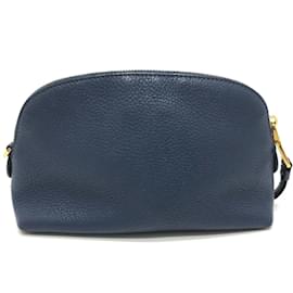 Prada-Prada Blue Leather Cosmetics Pouch-Blue