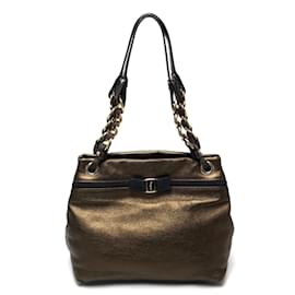 Salvatore Ferragamo-Borsa Tote Vala Ribbon di Salvatore Ferragamo-D'oro