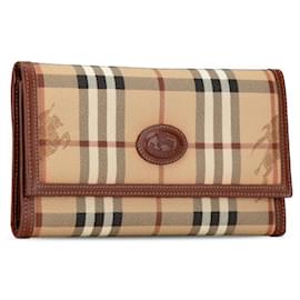 Burberry-Portafoglio tri-fold Burberry Nova Check Shadow Horse-Marrone,Beige