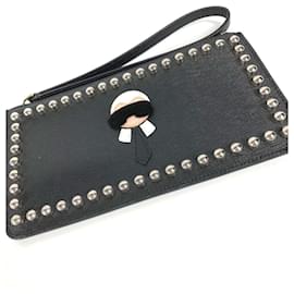 Fendi-Clutch in pelle nera Fendi-Nero