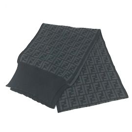 Fendi FXS198 Écharpe en Tricot Zucca Noir