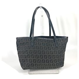 Fendi-Fendi Zucchino FF Logo Tote Bag-Braun