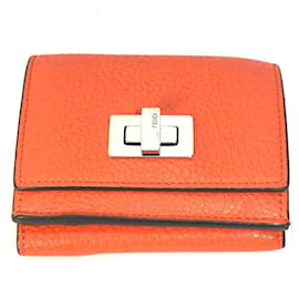 Fendi-Carteira Trifold Fendi em laranja-Laranja