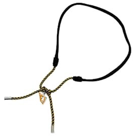 Fendi-Fendi Black Leather Choker Necklace-Black