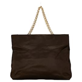 Prada-Borsa a spalla Prada Triangle Plate Chain Tote-Marrone